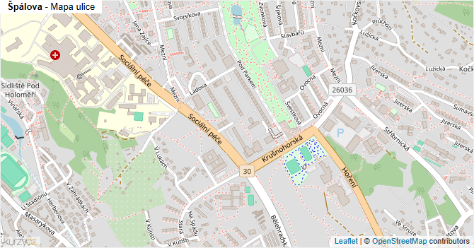 Špálova - mapa ulice