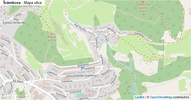 Šrámkova - mapa ulice