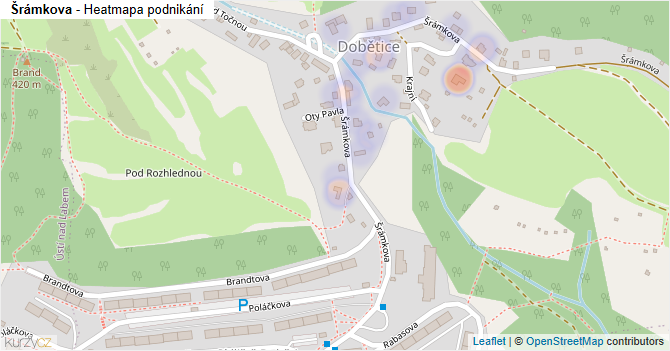Šrámkova - mapa podnikání