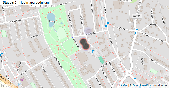 Stavbařů - mapa podnikání
