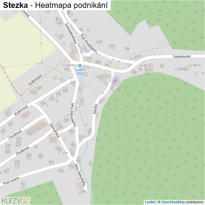 Mapa Stezka - Firmy v ulici.