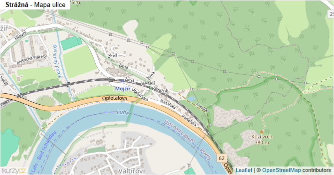 Strážná - mapa ulice