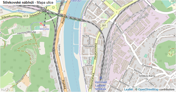 Střekovské nábřeží - mapa ulice