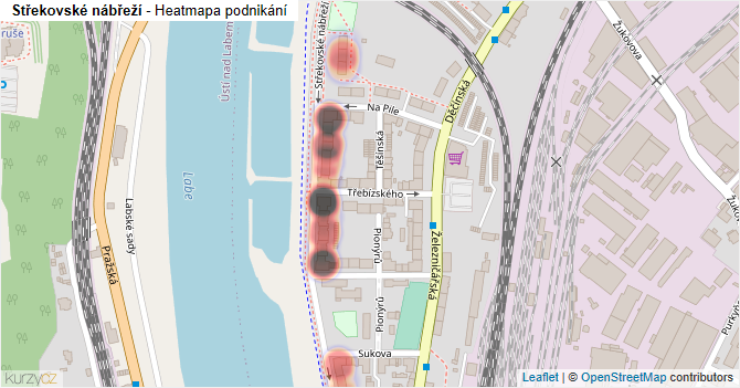 Střekovské nábřeží - mapa podnikání