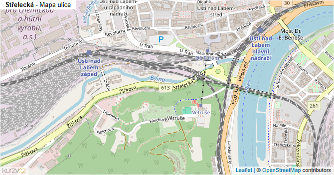 Střelecká - mapa ulice