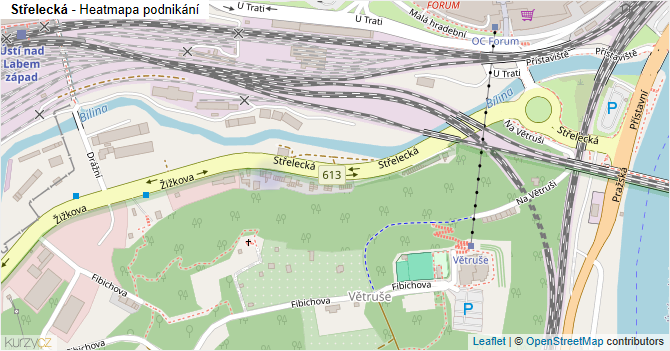 Střelecká - mapa podnikání