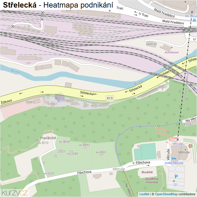 Mapa Střelecká - Firmy v ulici.