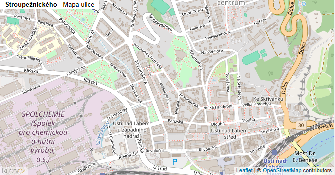 Stroupežnického - mapa ulice