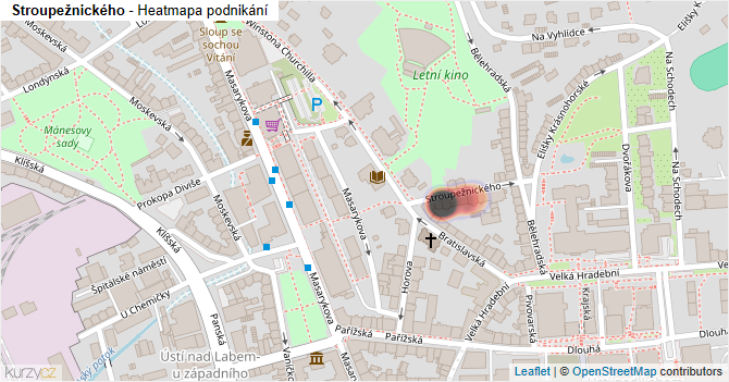Stroupežnického - mapa podnikání