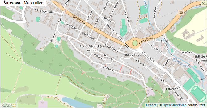 Štursova - mapa ulice