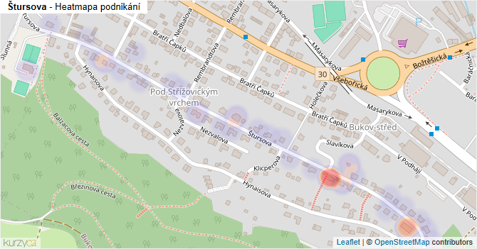 Štursova - mapa podnikání