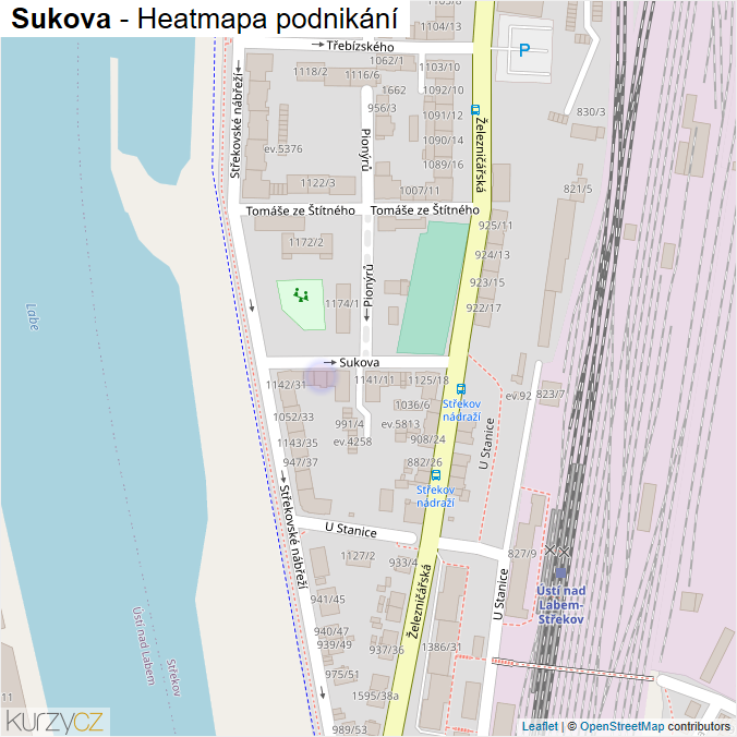 Mapa Sukova - Firmy v ulici.