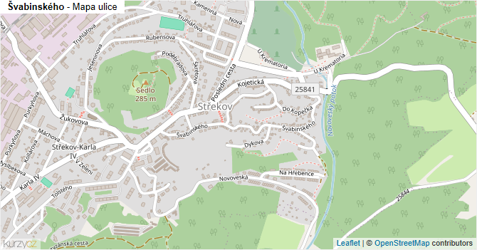 Švabinského - mapa ulice