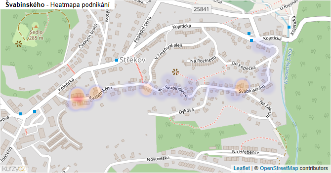 Švabinského - mapa podnikání