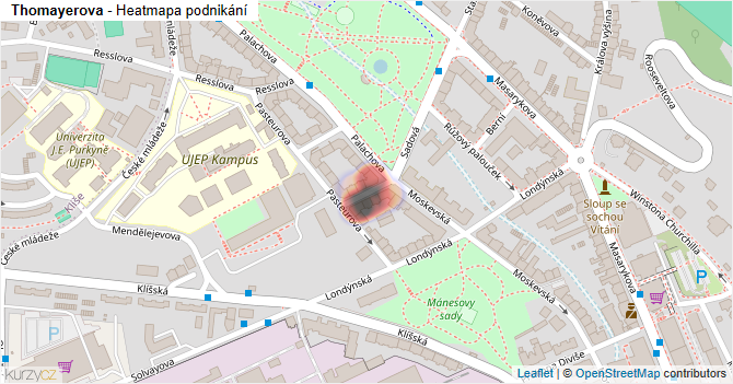 Thomayerova - mapa podnikání