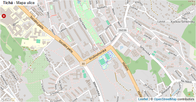 Tichá - mapa ulice