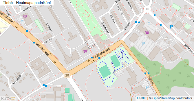 Tichá - mapa podnikání