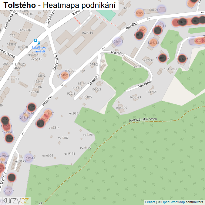 Mapa Tolstého - Firmy v ulici.