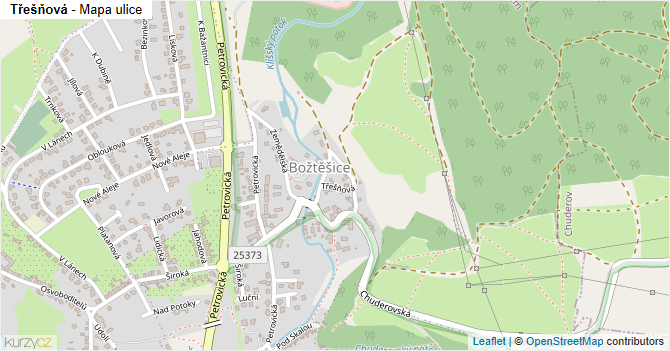 Třešňová - mapa ulice