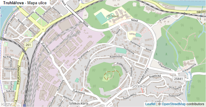 Truhlářova - mapa ulice