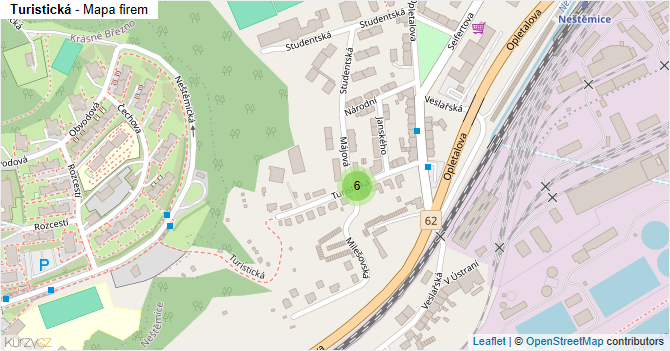 Turistická - mapa firem