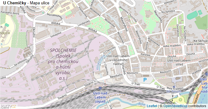 U Chemičky - mapa ulice