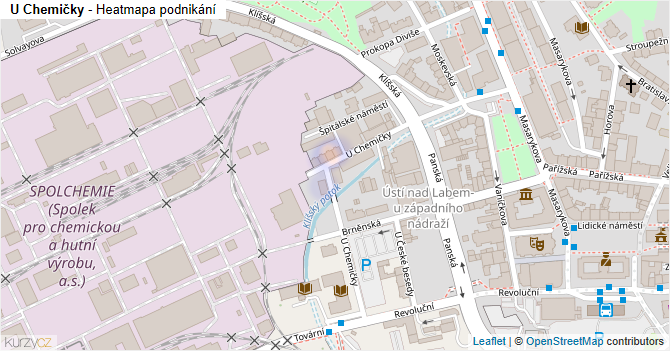 U Chemičky - mapa podnikání