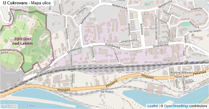 U Cukrovaru - mapa ulice