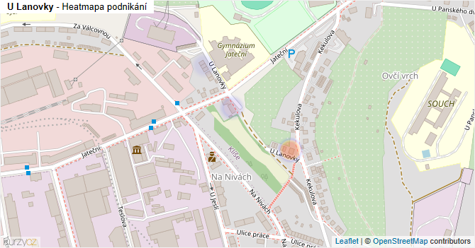 U Lanovky - mapa podnikání