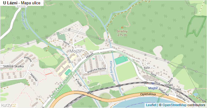 U Lázní - mapa ulice