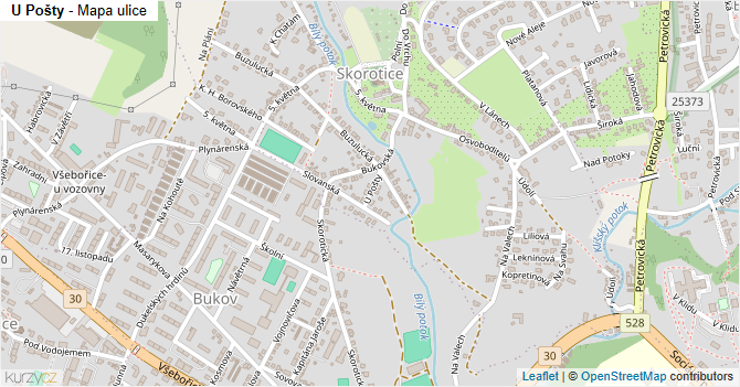 U Pošty - mapa ulice