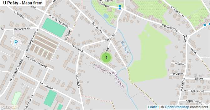 U Pošty - mapa firem