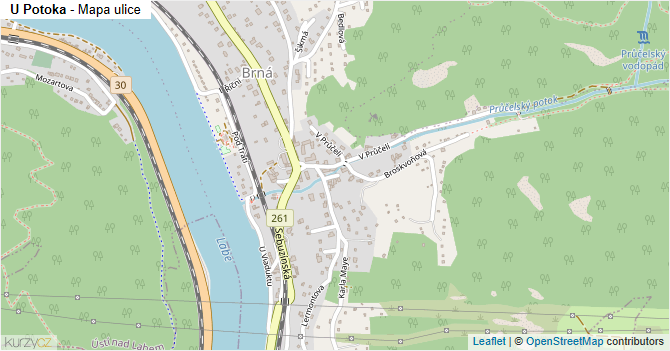 U Potoka - mapa ulice