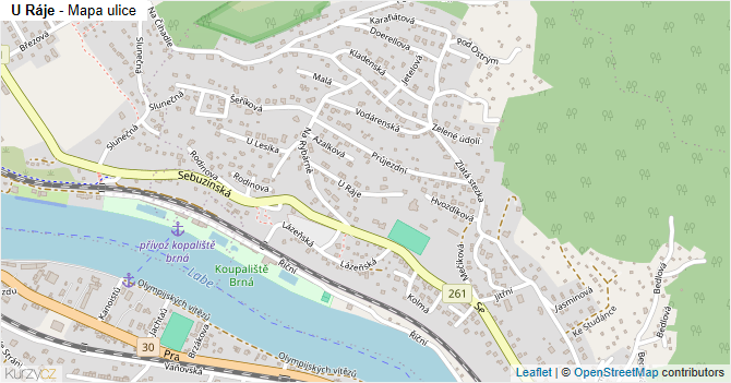 U Ráje - mapa ulice