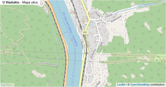 U Viaduktu - mapa ulice