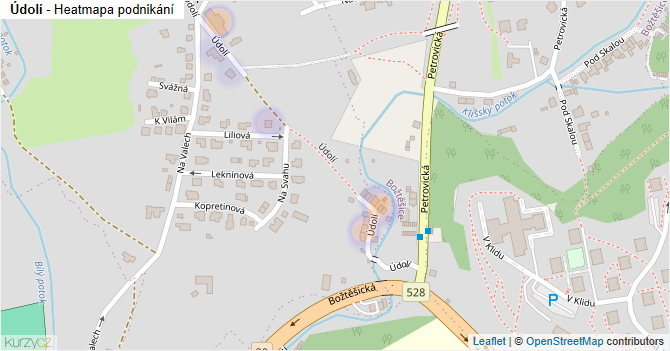 Údolí - mapa podnikání