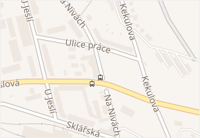 Ulice práce v obci Ústí nad Labem - mapa ulice
