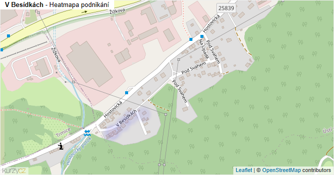 V Besídkách - mapa podnikání