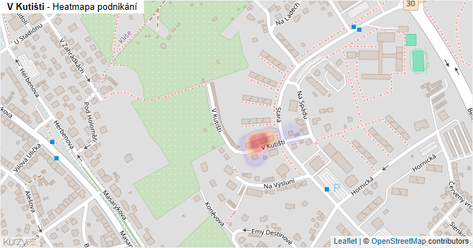 V Kutišti - mapa podnikání