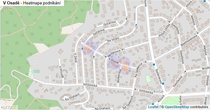 V Osadě - mapa podnikání