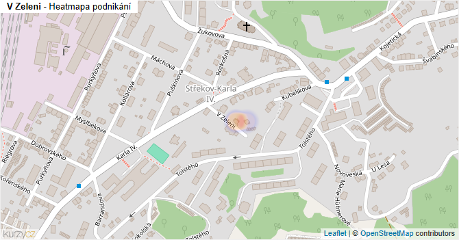 V Zeleni - mapa podnikání