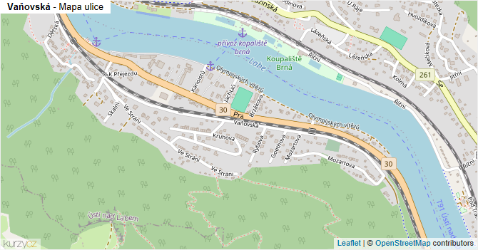 Vaňovská - mapa ulice