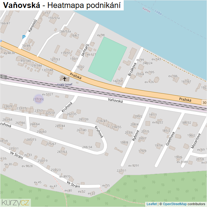 Mapa Vaňovská - Firmy v ulici.
