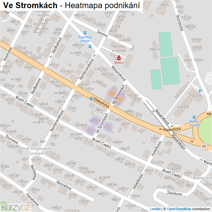 Mapa Ve Stromkách - Firmy v ulici.