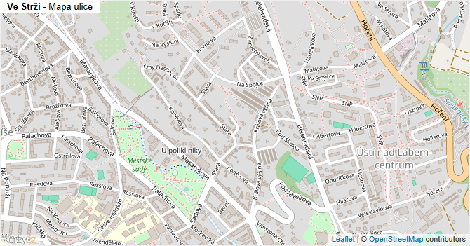 Ve Strži - mapa ulice