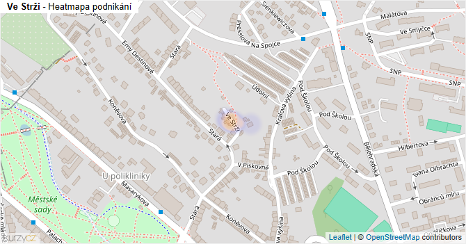 Ve Strži - mapa podnikání