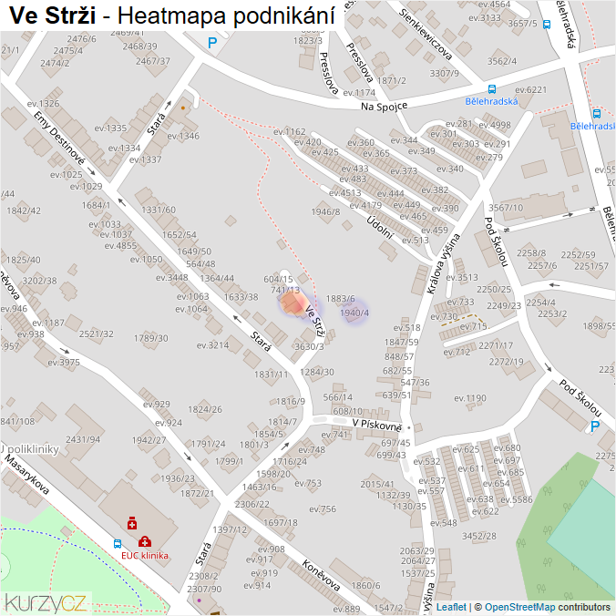 Mapa Ve Strži - Firmy v ulici.