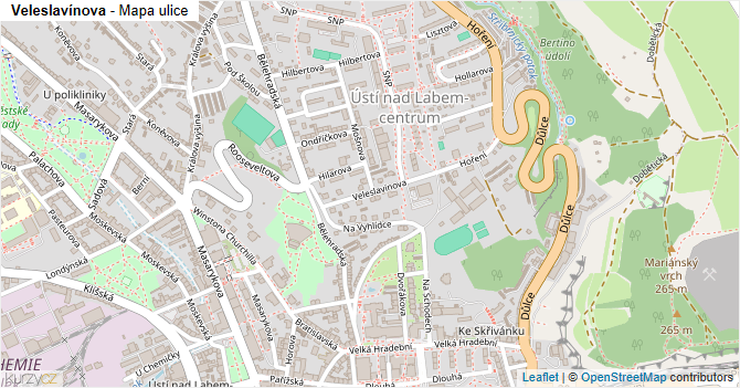 Veleslavínova - mapa ulice