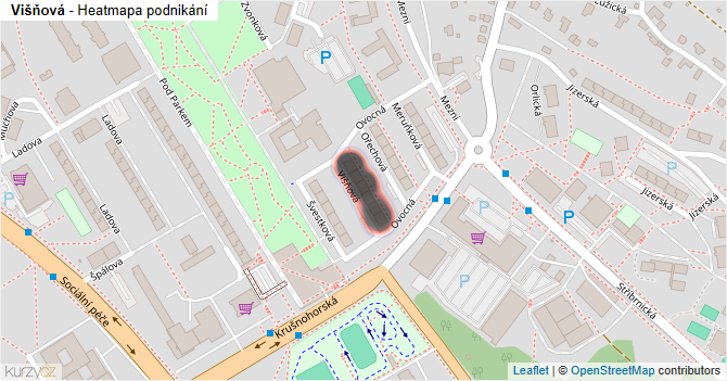 Višňová - mapa podnikání