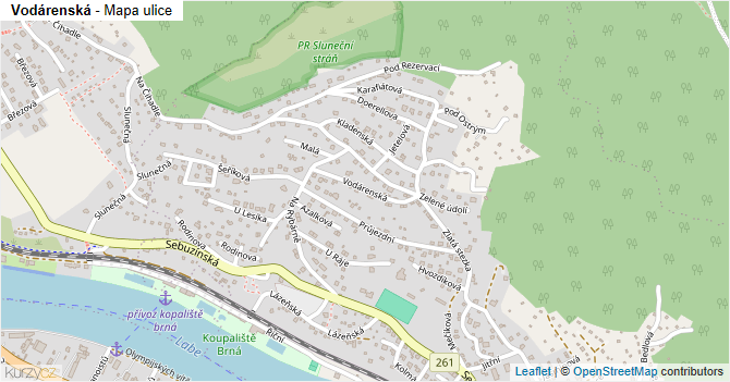 Vodárenská - mapa ulice